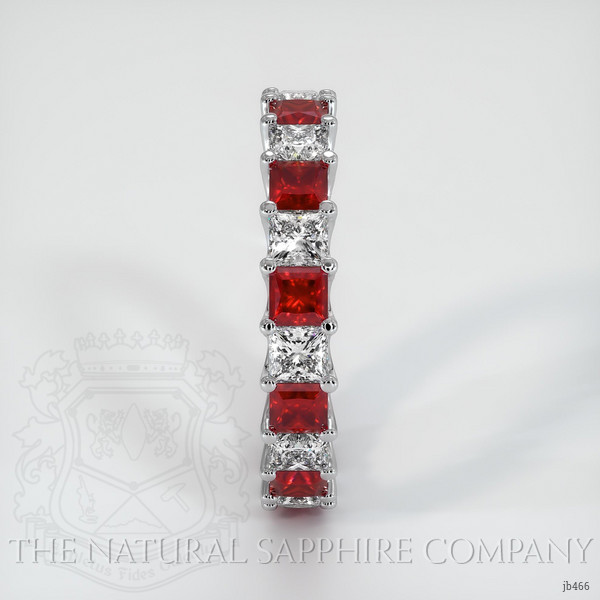 Platinum 950 Ruby and Diamond Eternity Wedding Band