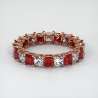 14K Rose Gold Ruby and Diamond Wedding Band Video