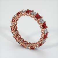 14K Rose Gold Ruby and Diamond Wedding Band Image