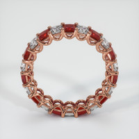 14K Rose Gold Ruby and Diamond Wedding Band Image