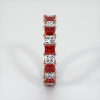 14K Rose Gold Ruby and Diamond Wedding Band Image