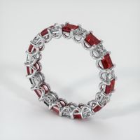 14K White Gold Ruby and Diamond Eternity Wedding Band Image