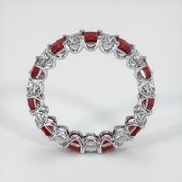 14K White Gold Ruby and Diamond Eternity Wedding Band Image