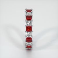 14K White Gold Ruby and Diamond Eternity Wedding Band Image