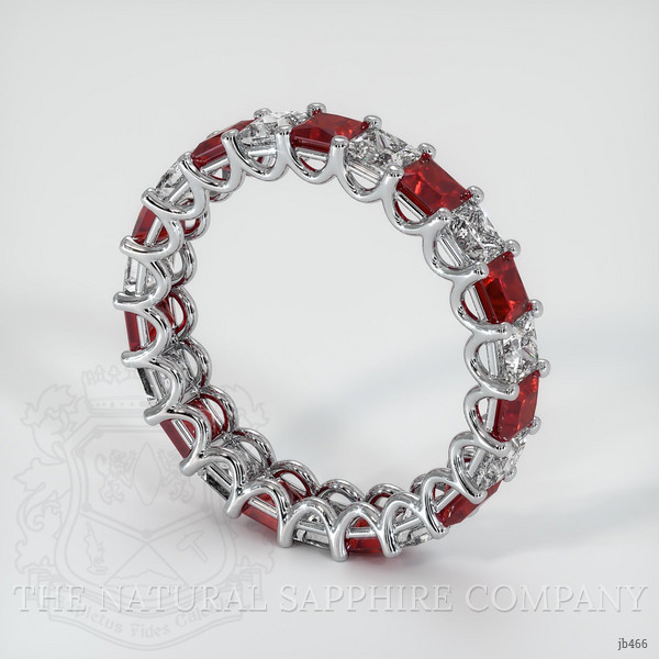 18K White Gold Ruby and Diamond Eternity Wedding Band