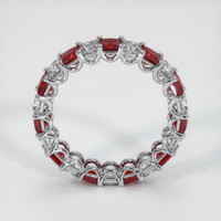 18K White Gold Ruby and Diamond Eternity Wedding Band Image