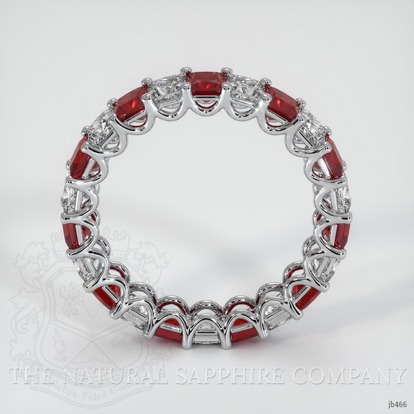 18K White Gold Ruby and Diamond Eternity Wedding Band