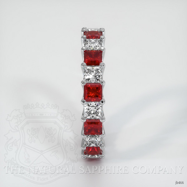 18K White Gold Ruby and Diamond Eternity Wedding Band