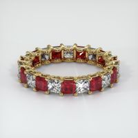 14K Yellow Gold Ruby and Diamond Eternity Wedding Band Video