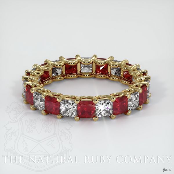 14K Yellow Gold Ruby and Diamond Eternity Wedding Band