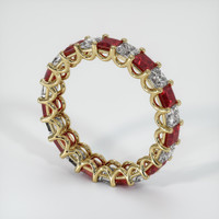 14K Yellow Gold Ruby and Diamond Eternity Wedding Band Image