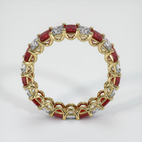 14K Yellow Gold Ruby and Diamond Eternity Wedding Band Image