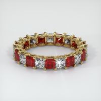 18K Yellow Gold Ruby and Diamond Eternity Wedding Band Video