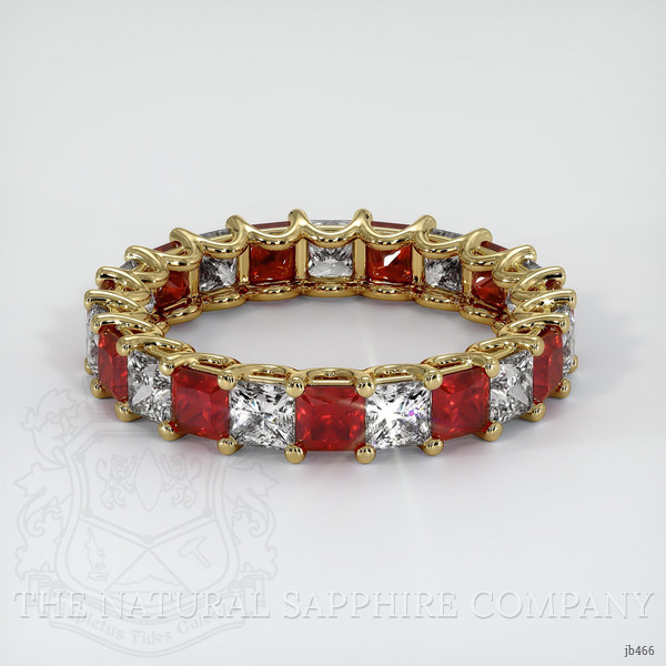 18K Yellow Gold Ruby and Diamond Eternity Wedding Band