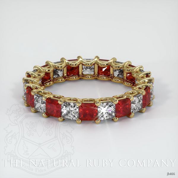 18K Yellow Gold Ruby and Diamond Eternity Wedding Band