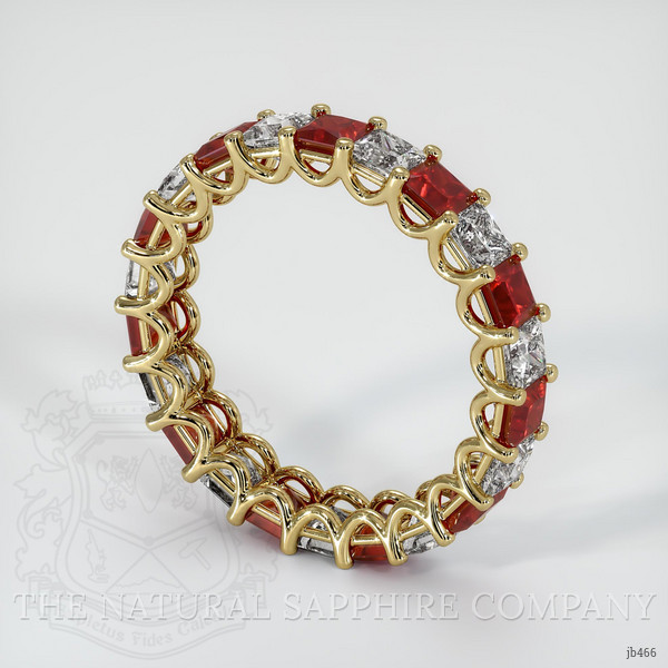 18K Yellow Gold Ruby and Diamond Eternity Wedding Band