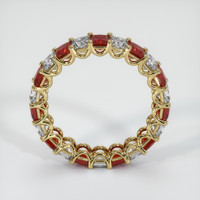 18K Yellow Gold Ruby and Diamond Eternity Wedding Band Image