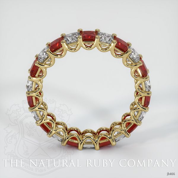 18K Yellow Gold Ruby and Diamond Eternity Wedding Band