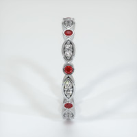 Platinum 950 Ruby and Diamond Antique Style Wedding Band Image