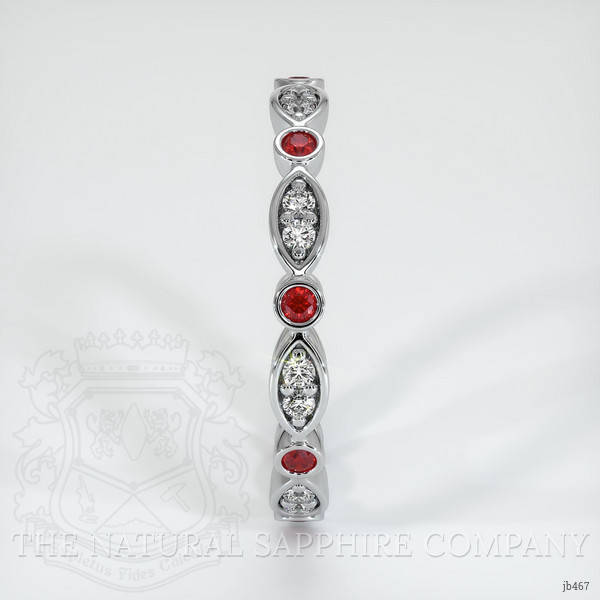 Platinum 950 Ruby and Diamond Antique Style Wedding Band
