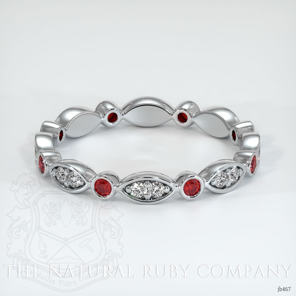14K White Gold Ruby and Diamond Eternity Wedding Band
