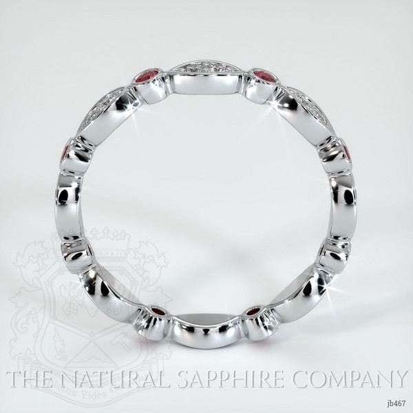 14K White Gold Ruby and Diamond Antique Style Wedding Band