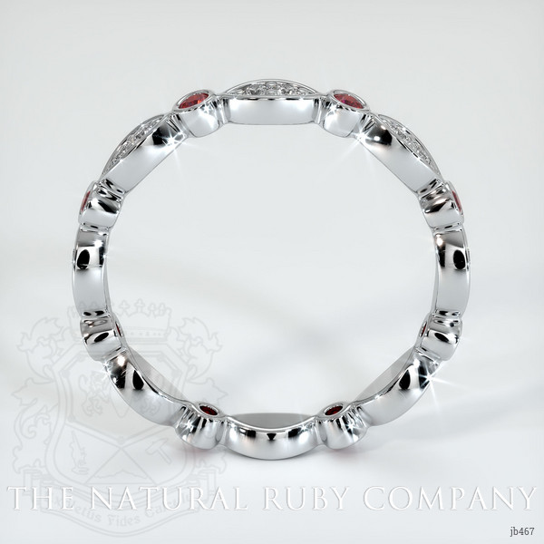 14K White Gold Ruby and Diamond Eternity Wedding Band