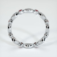 18K White Gold Ruby and Diamond Antique Style Wedding Band Image