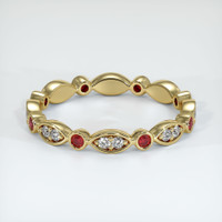 14K Yellow Gold Ruby and Diamond Eternity Wedding Band Video