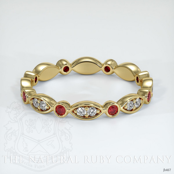 14K Yellow Gold Ruby and Diamond Eternity Wedding Band
