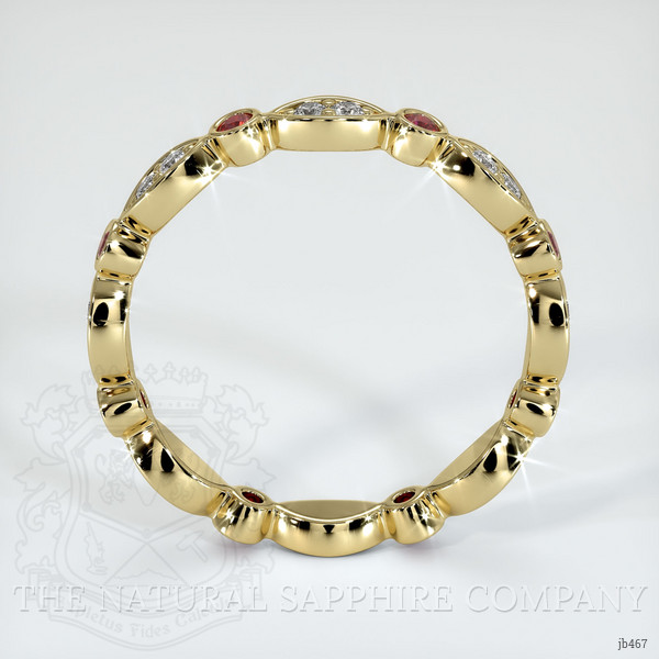 14K Yellow Gold Ruby and Diamond Antique Style Wedding Band