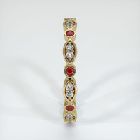 14K Yellow Gold Ruby and Diamond Eternity Wedding Band Image