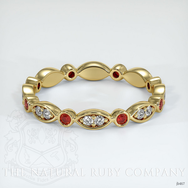 18K Yellow Gold Ruby and Diamond Eternity Wedding Band