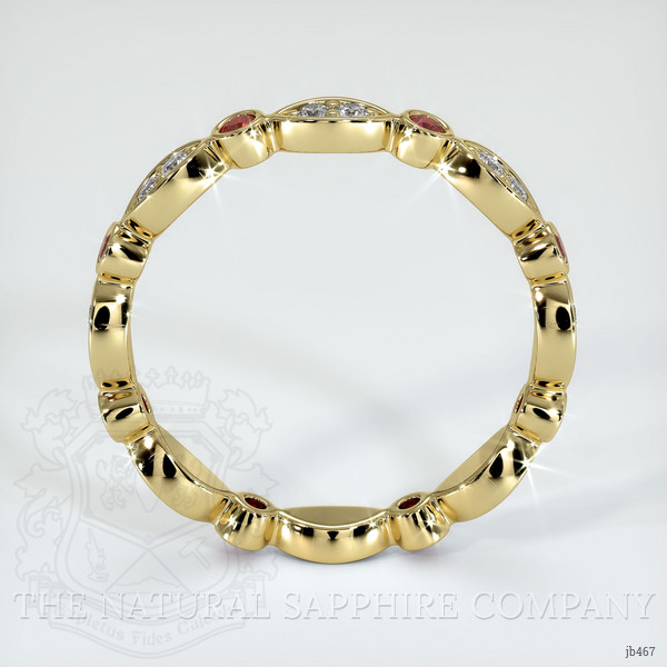 18K Yellow Gold Ruby and Diamond Antique Style Wedding Band