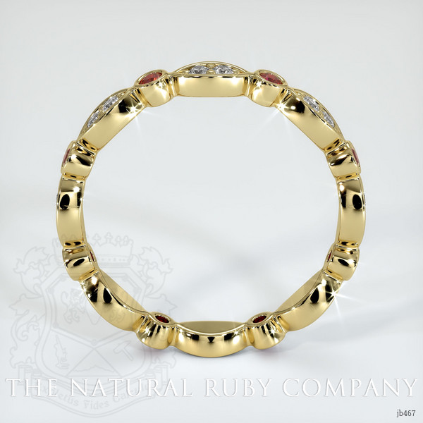 18K Yellow Gold Ruby and Diamond Eternity Wedding Band
