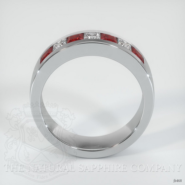 Platinum 950 Ruby and Diamond Men's Wedding Band