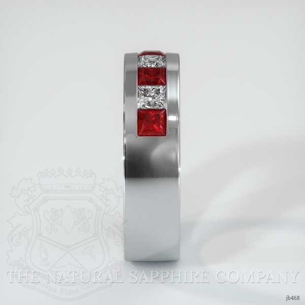 Platinum 950 Ruby and Diamond Men's Wedding Band