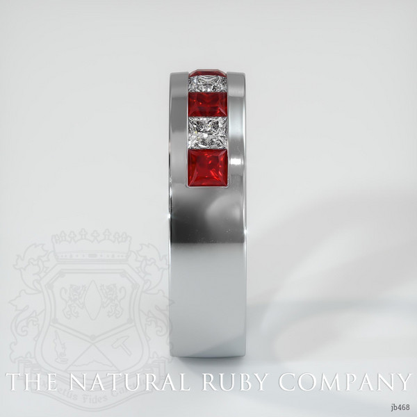Platinum 950 Diamond and Ruby Men's Wedding Band