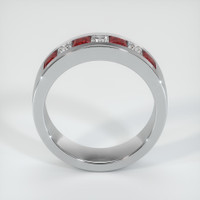 14K White Gold Ruby and Diamond Men's Wedding Band Image