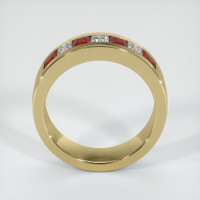 14K Yellow Gold Diamond and Ruby Men's Wedding Band Image