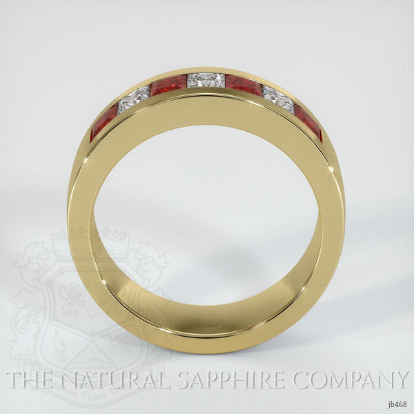 14K Yellow Gold Ruby and Diamond Men's Wedding Band