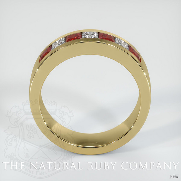 14K Yellow Gold Ruby and Diamond Men's Wedding Band