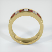 18K Yellow Gold Diamond and Ruby Men's Wedding Band Image
