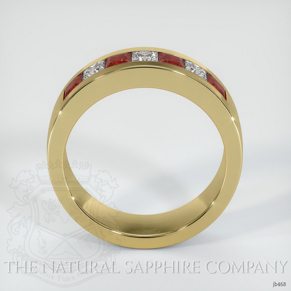 18K Yellow Gold Ruby and Diamond Men's Wedding Band