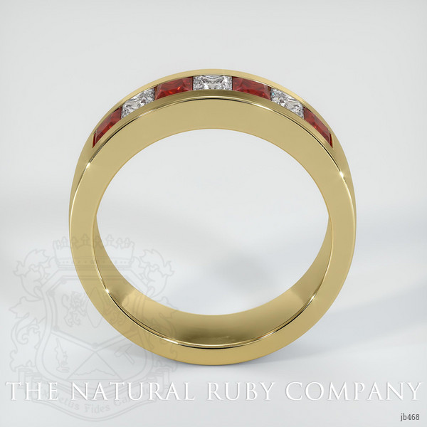 18K Yellow Gold Ruby and Diamond Men's Wedding Band