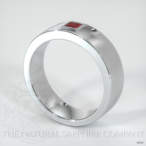 Platinum 950 Ruby Men's Wedding Band