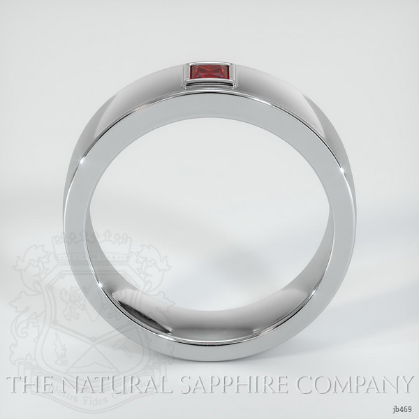 Platinum 950 Ruby Men's Wedding Band