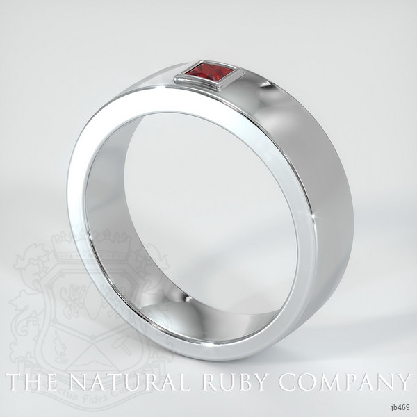 14K White Gold Ruby Men's Wedding Band