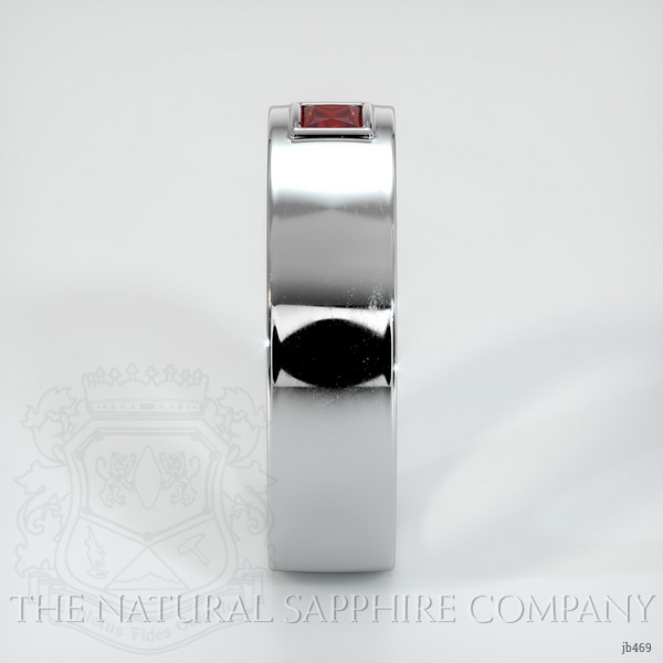 14K White Gold Ruby Men's Wedding Band