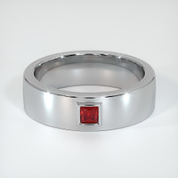 18K White Gold Ruby Men's Wedding Band Video